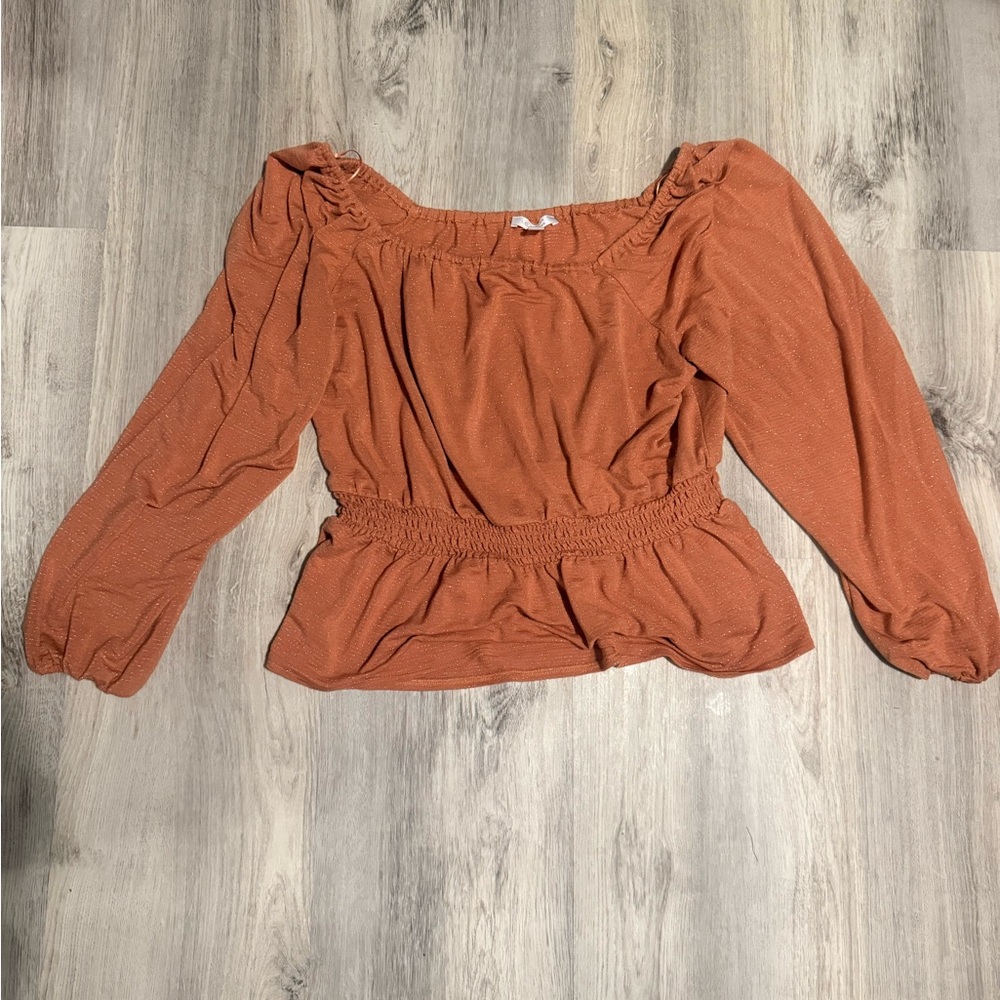 LC Lauren Conrad Rust Long Sleeve Top